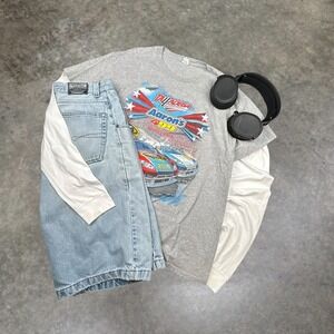 Vintage 2010 NASCAR Talladega Aarons 499 Racing T-Shirt Mens Large Gray Y2K Tee